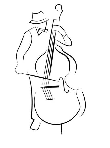 Musician Cello White — Stock Vector
