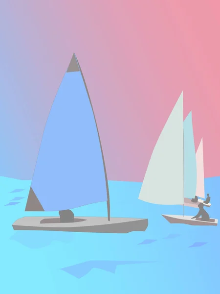 Een Jacht Zee — Stockvector