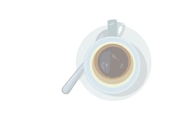 Tasse Kaffee Mit Einem Löffel — Stockvektor