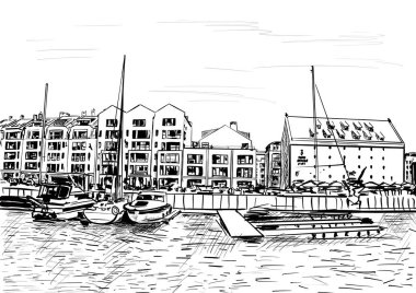   Eski kasabanın rıhtımı. Gdansk