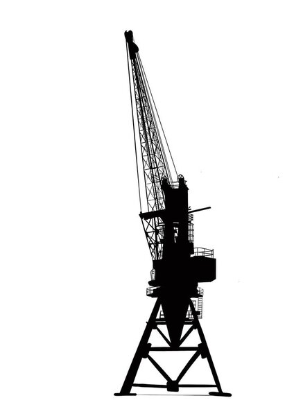   силуэт крана на белом