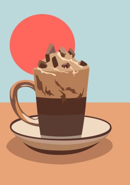 Çikolatalı ve kremalı kahve fincanı..