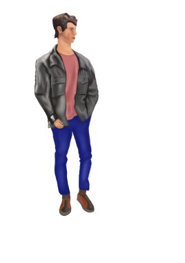   Sokakta yürüyen bir adamın tam boy portresi.