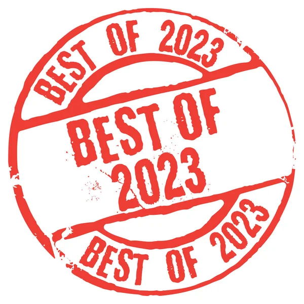 Het Beste Van 2023 Vector Rode Rubber Stempel — Stockvector