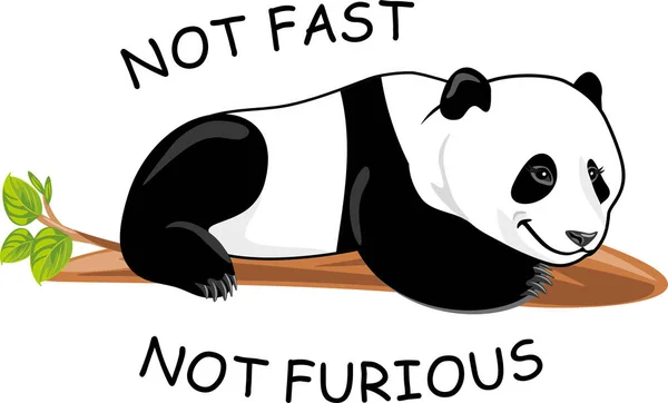 Lazy Panda Fast Furious — Stock Vector