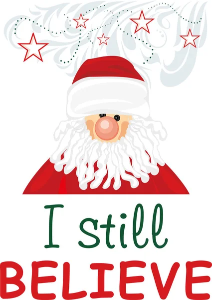 Grappige Kerstman Geloof Nog Steeds — Stockvector