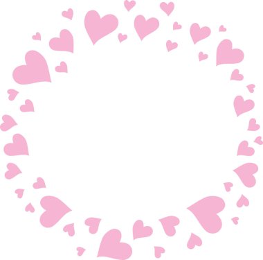Circle of pink hearts.