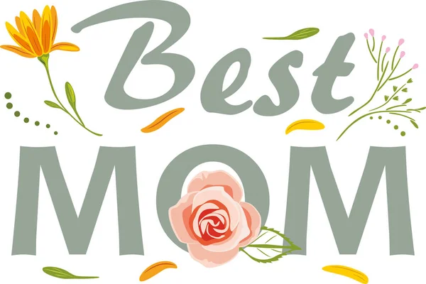 Meilleure Maman Belle Conception Florale Pour Idée Cadeau — Image vectorielle