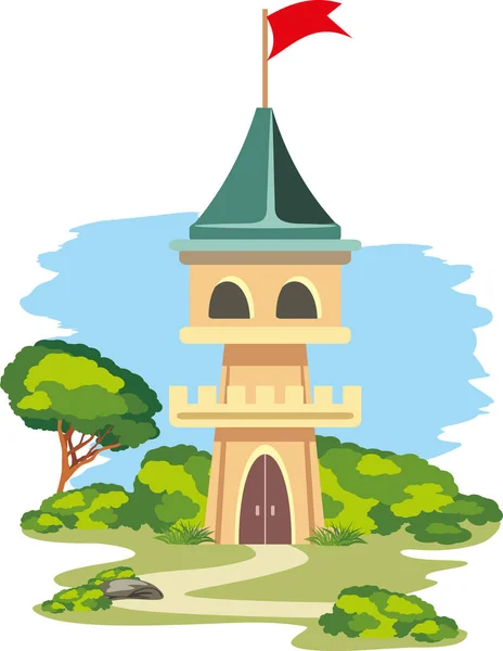 Castelo Dos Desenhos Animados Desenho Simples — Vetor de Stock