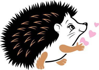 Kesmek için kalbi olan sevimli kirpi.