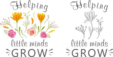 Küçük beyinlerin büyümesine yardım etmek. Güllü ve papatyalı iki çiçek deseni