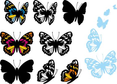 Butterfly stencils for decorative design clipart