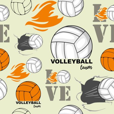 Voleybol aşığı. Tasarım için kusursuz desen