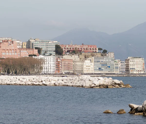Tyrrhenisches Meer Neapel Neapel Italien Boulevard Francesco Caracciolo Stadtteil Bottom — Stockfoto