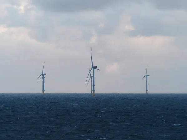 Offshore Onshore Windmolenpark Westermeerwind Windmolenpark Nederland Met Enorme Grote Windturbines — Stockfoto
