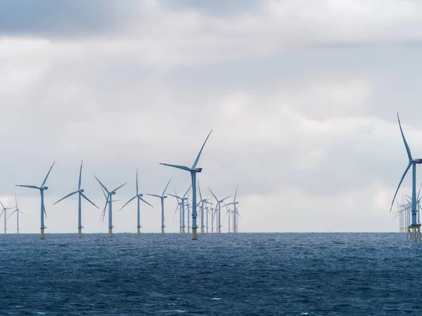 Offshore Onshore Windmolenpark Westermeerwind Windmolenpark Nederland Met Enorme Grote Windturbines — Stockfoto