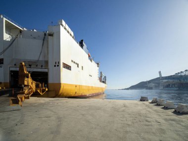 Tanger Med, Fas - 28 Temmuz 2023 'te Tanger Med limanındaki konteyner gemisi.