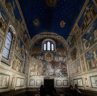 PADUA, ITALY - JANUARY 17, 2024: Inside Scrovegni Chapel with 14th century frescoes by Giotto. clipart