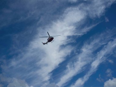 bir tatbikat sırasında bir askeri elicopter detay