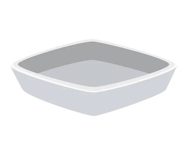 Aluminium Dish Utensil Isolated Icon — Stock Vector