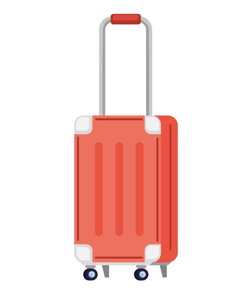Red Travel Suitcase Wheels Icon — Stock Vector
