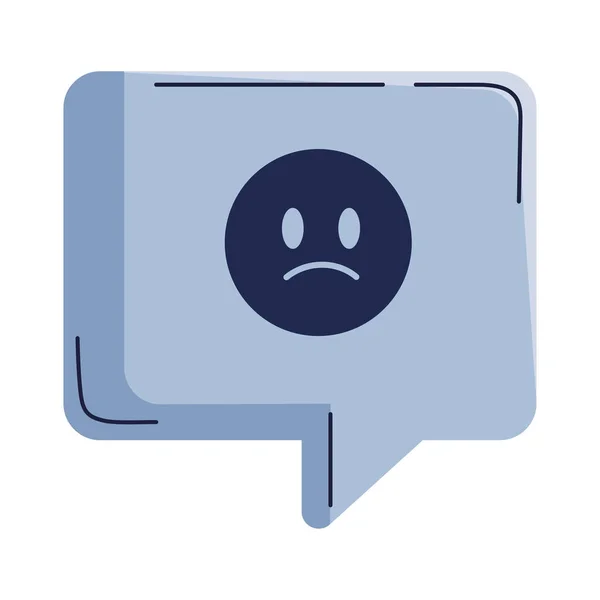 Bulle Parole Avec Triste Icône Emoji — Image vectorielle