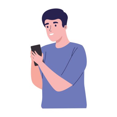 Akıllı telefon aygıtı kullanan adam