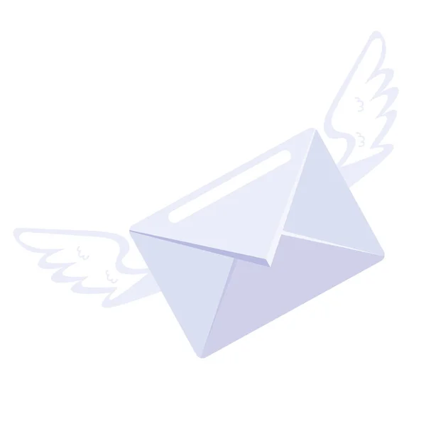 Envelope Mail Com Asas Voando — Vetor de Stock