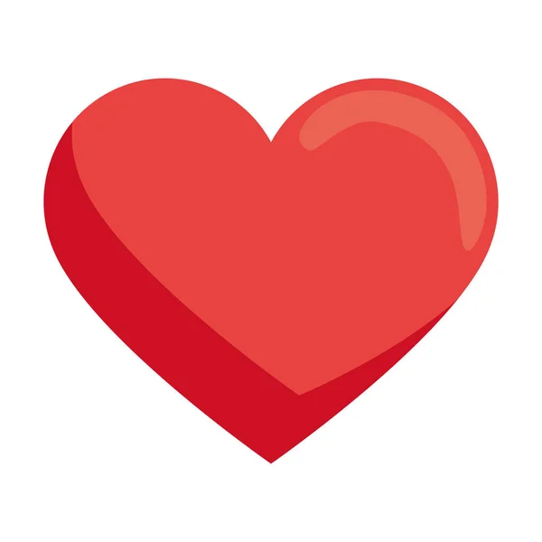 Rotes Herz Liebe Isolierte Ikone — Stockvektor