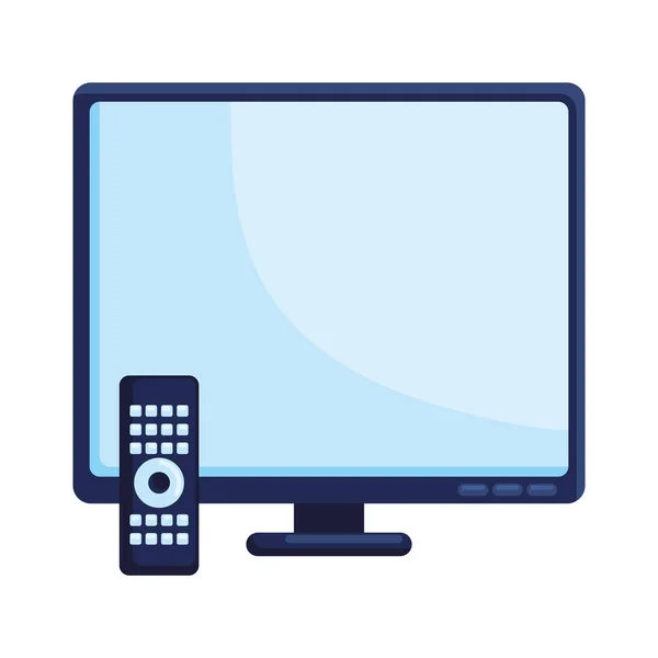 Televisor Con Icono Control Remoto — Vector de stock