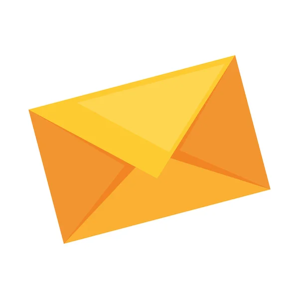 Envelope Amarelo Mail Enviar Ícone — Vetor de Stock