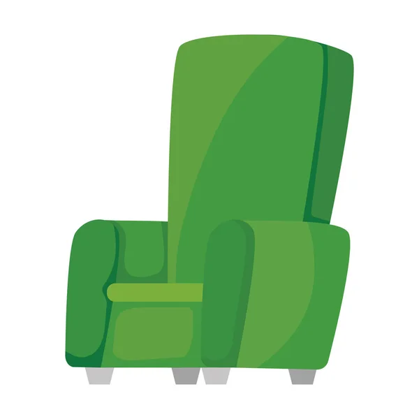 Zielona Sofa Salon Meble Ikona — Wektor stockowy