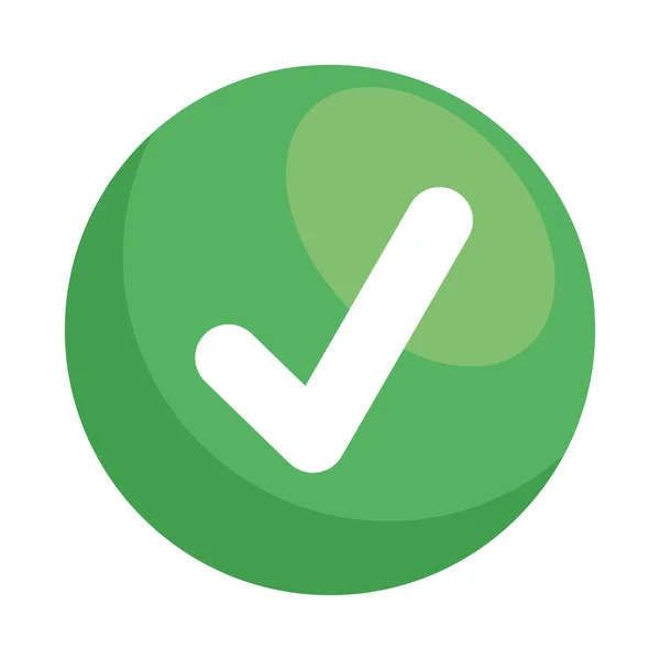 Проверить Символ Значке Зеленой Кнопки — стоковый вектор