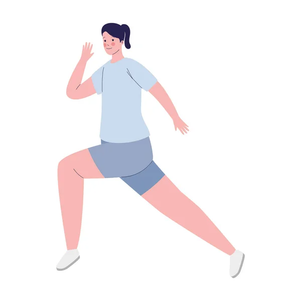 Jeune Femme Athlétique Personnage Course — Image vectorielle