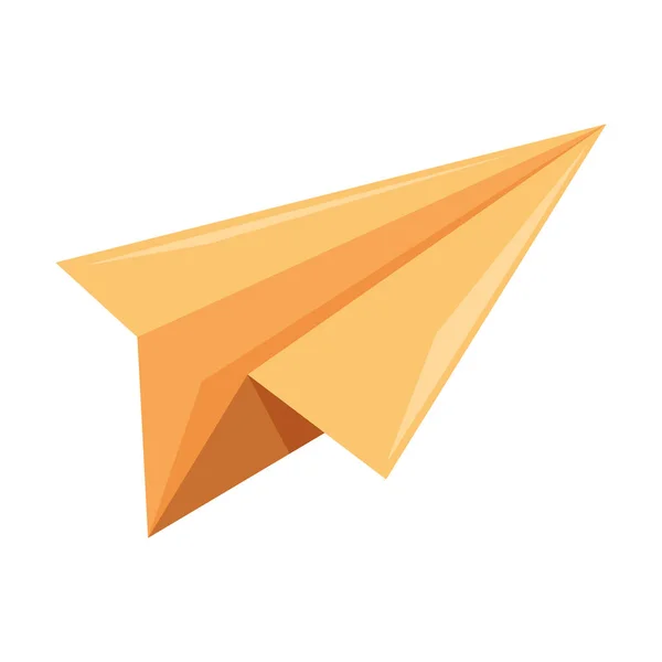Paper Airplane Flying Isolated Icon — Stock Vector
