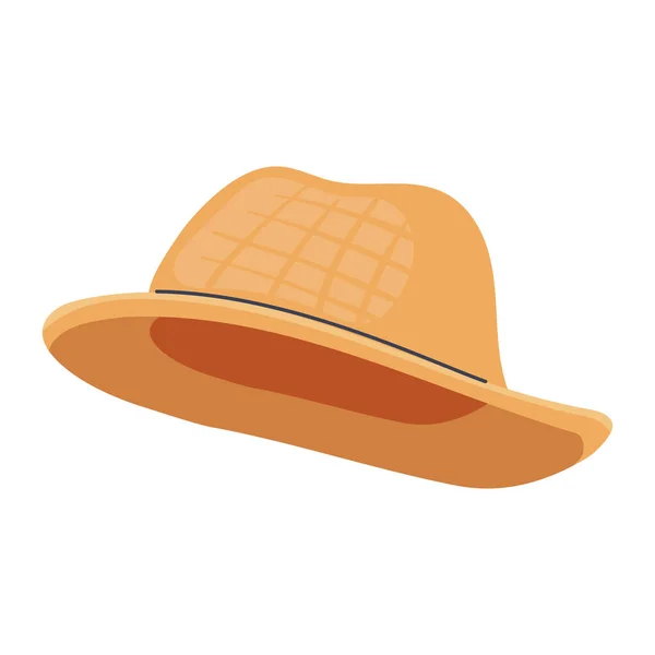 Farmer Straw Hat Accessory Icon - Stok Vektor