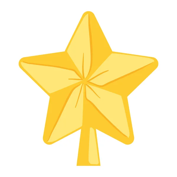 Golden Christmas Star Decorative Icon — Stock Vector
