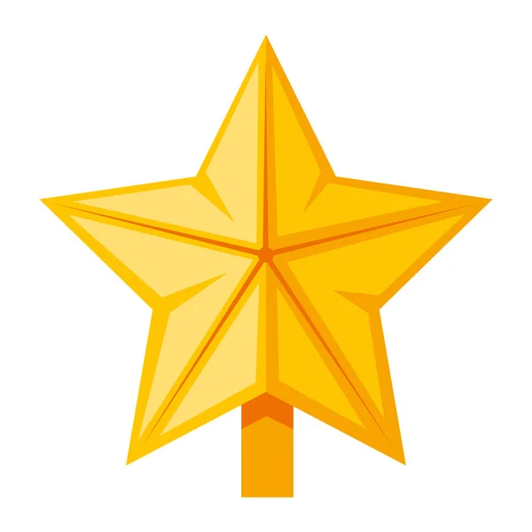 Merry Christmas Golden Star Icon — Stock Vector