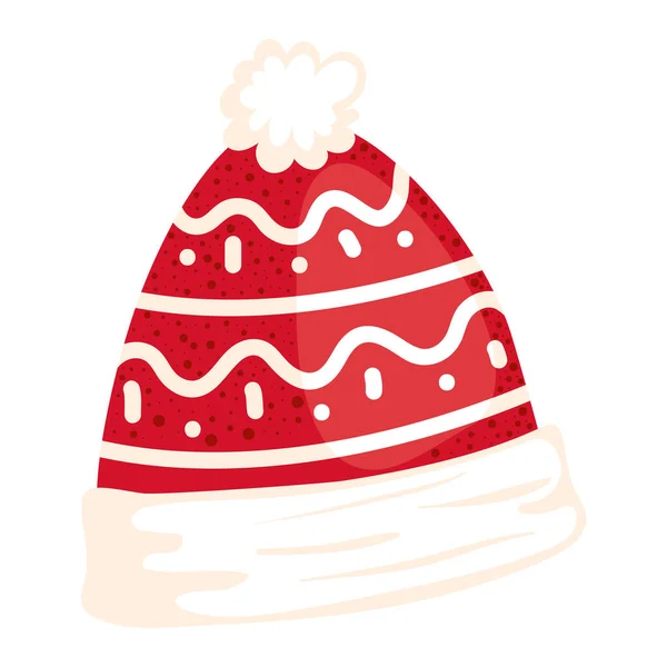Weihnachten Rote Wollmütze Accessoire — Stockvektor
