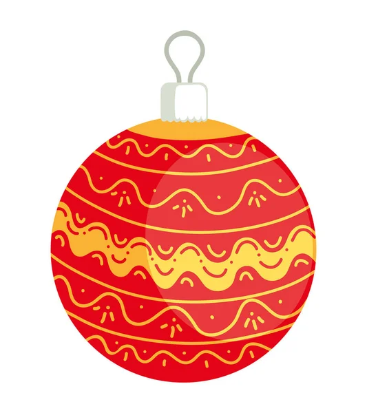 Icône Pendaison Boule Rouge Noël — Image vectorielle