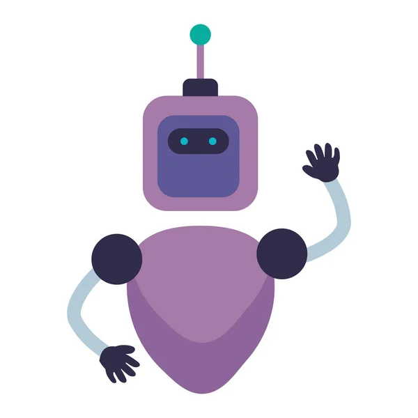 Фіолетовий Ефірний Робот Футуристичний Характер — стоковий вектор