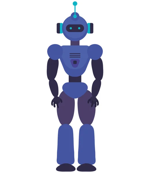 Azul Robot Carácter Futurista — Vector de stock