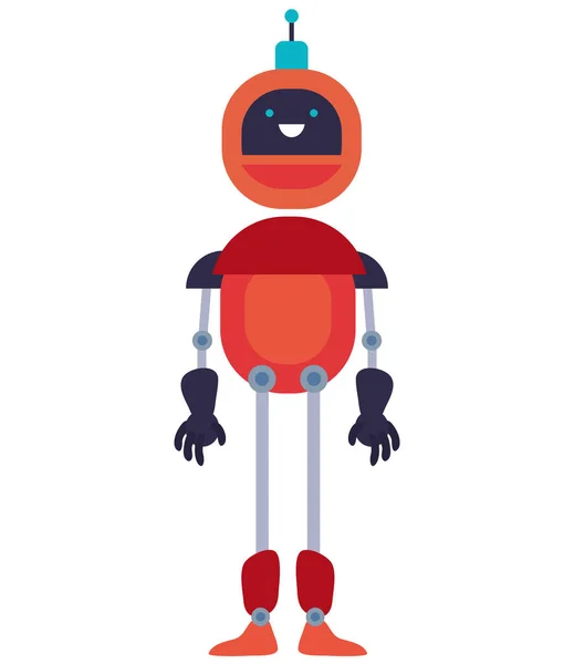 Karakter Futuristik Robot Merah - Stok Vektor