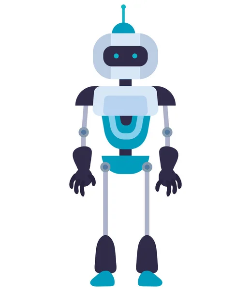 Alb Robot Futurist Caracter — Vector de stoc