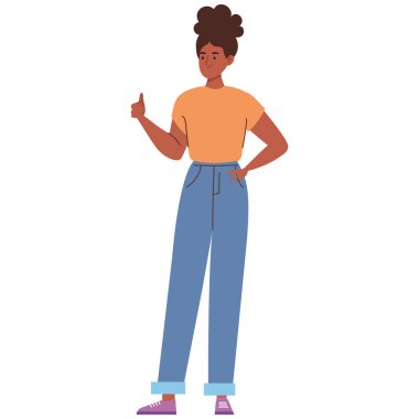 Genç afro kadın karakteri