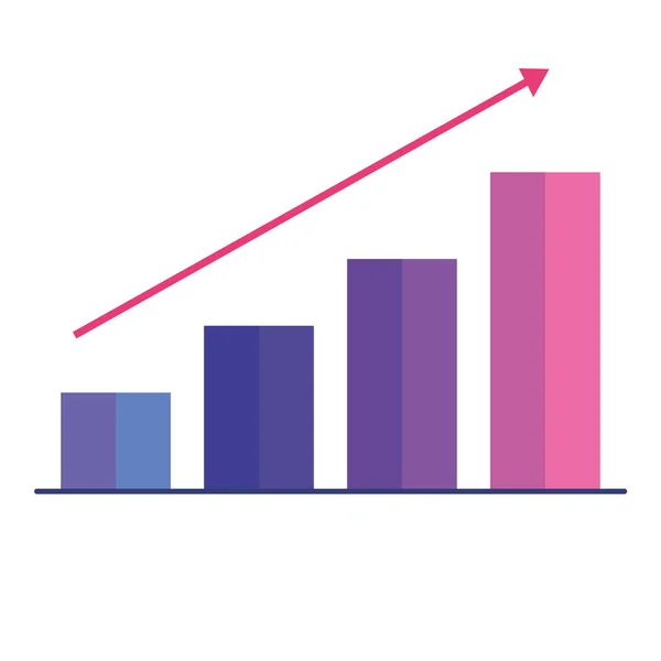 Barres Statistiques Avec Icône Flèche — Image vectorielle