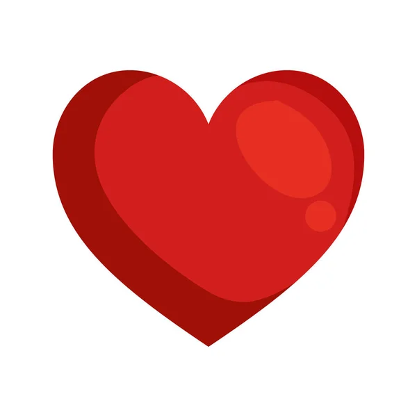 Красное Сердце Любовь Изолированная Икона — стоковый вектор