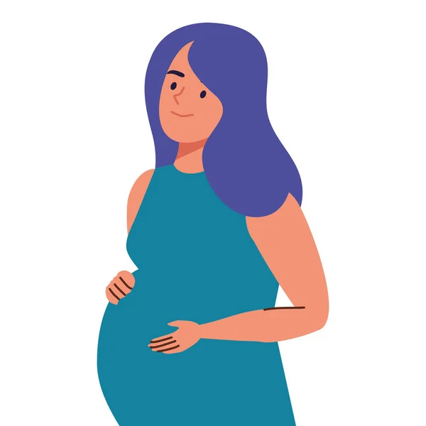 Mladá Těhotenství Žena Krásný Charakter — Stockový vektor