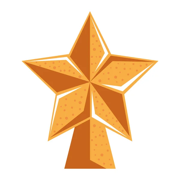 Icono Decorativo Estrella Oro Navidad — Vector de stock