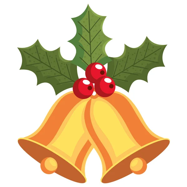 Cloches Noël Décoration Gui — Image vectorielle